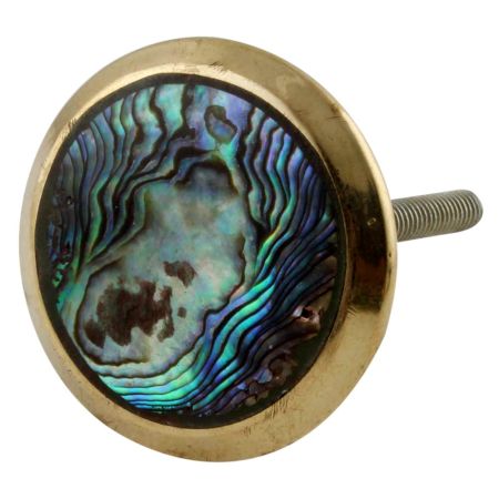 Green Feather Brass Cabinet Knobs